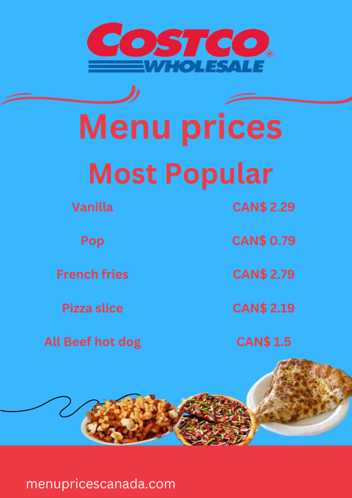 Costco Food Court Menu & Prices in Canada