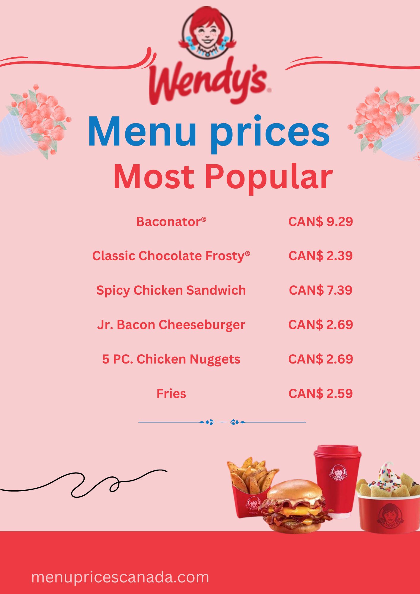 Wendys Menu & Prices in Canada - [Updated July 2023]