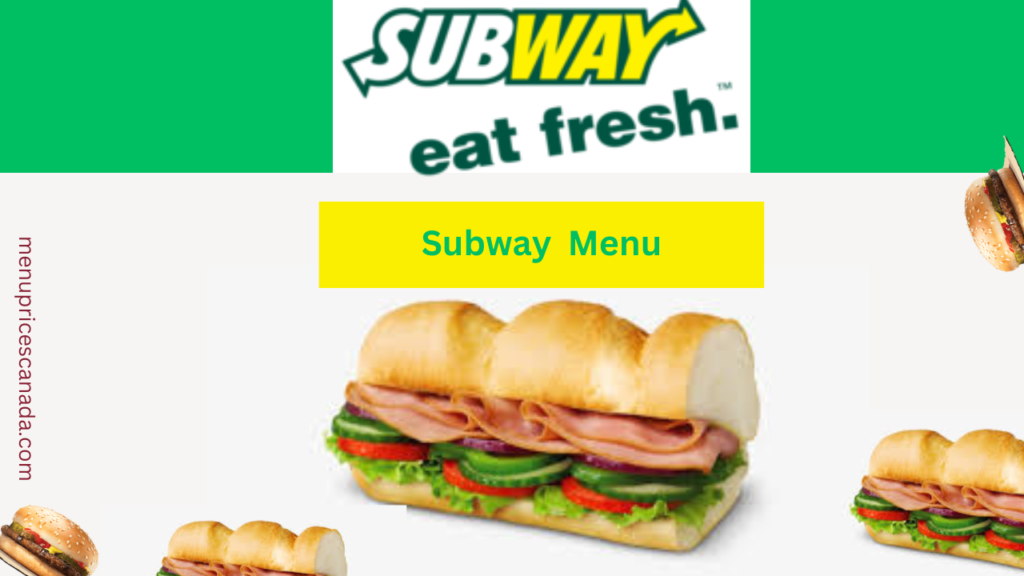 Subway Menu prices in Canada