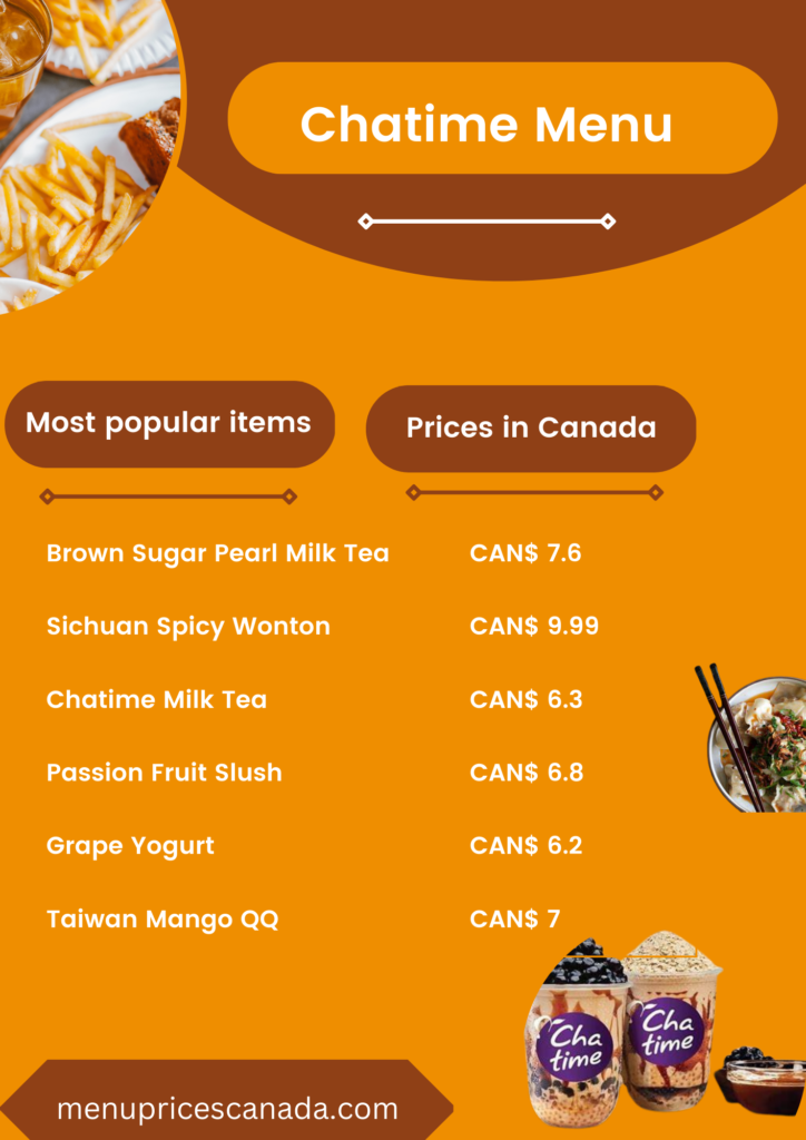 Most popular drinks on Chatime Menu & Prices