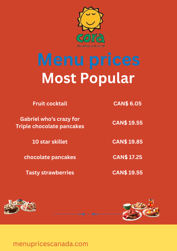 Cora Menu and Prices in Canada 