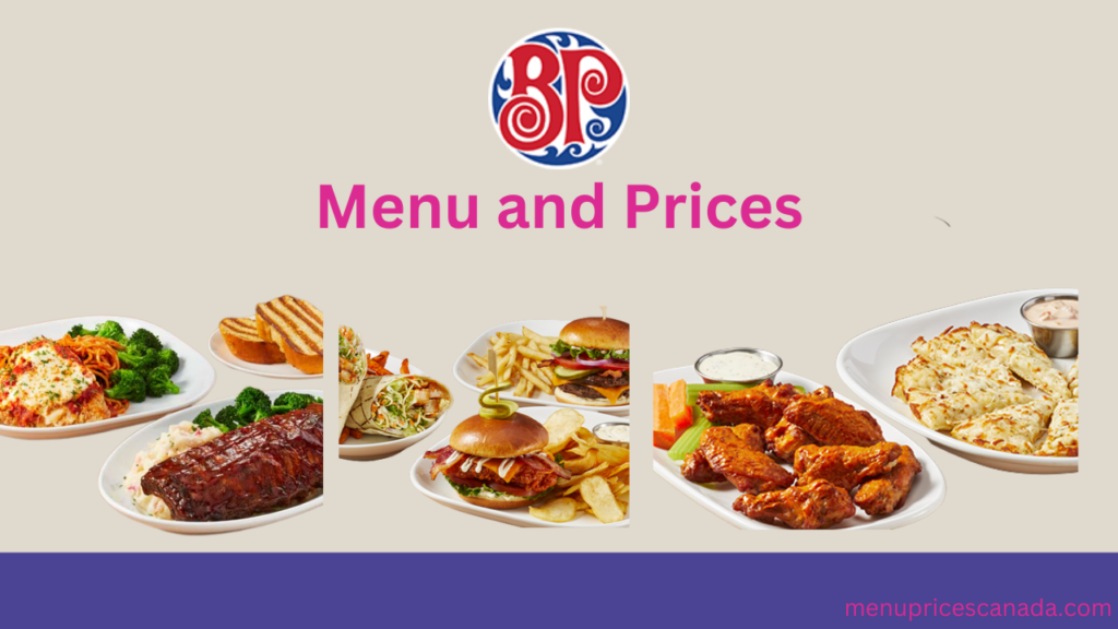 Boston Pizza Menu