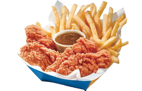 Buffalo Sauce and Tossed Chicken strip Basket 4 pcs