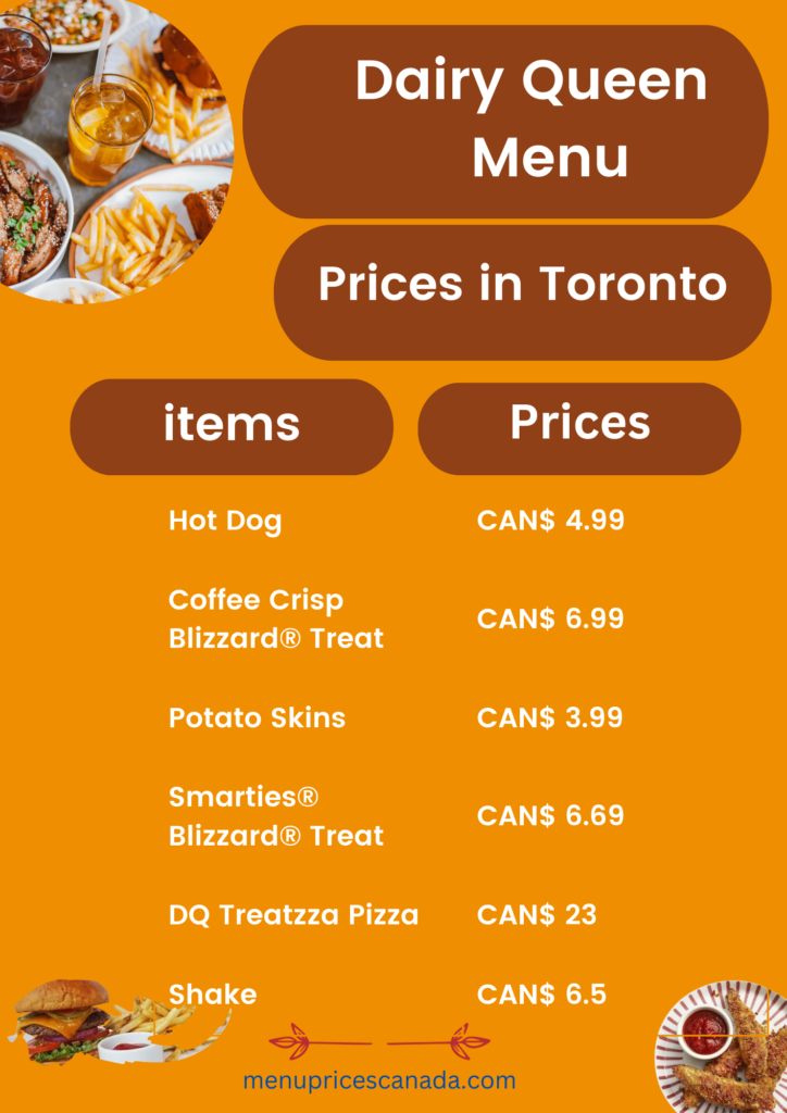 Most popular Dairy Queen Menu & Prices in Toronto