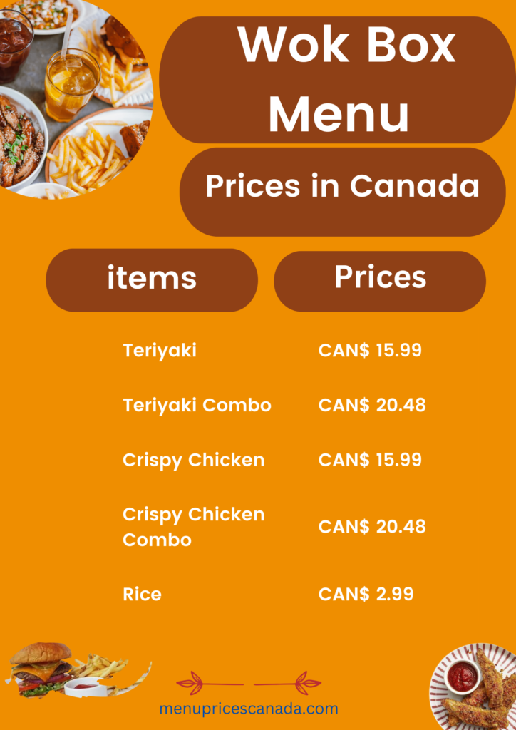 Most popular Wok Box Menu & Prices in Canada