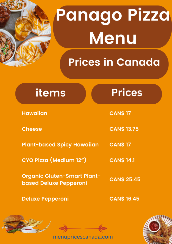 Most popular Panago Pizza Menu & Prices in Canada